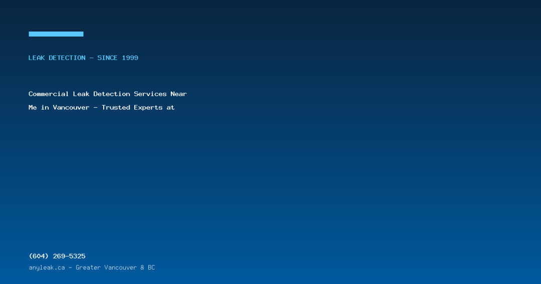Commercial Leak Detection Services Near Me in Vancouver – Trusted Experts at AnyLeak.ca